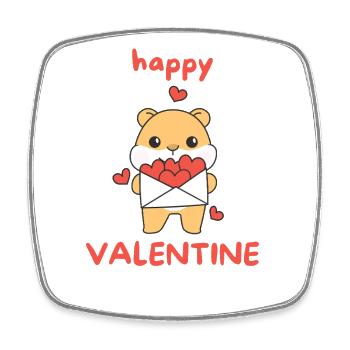 Hamster zum Valentinstag süße Tiere mit Herzen - Viereckiger Kühlschrankmagnet - Weiß - Vorne