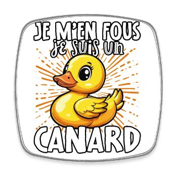 Je m'en fous je suis un canard - sweet duck - Square fridge magnet - white - Front