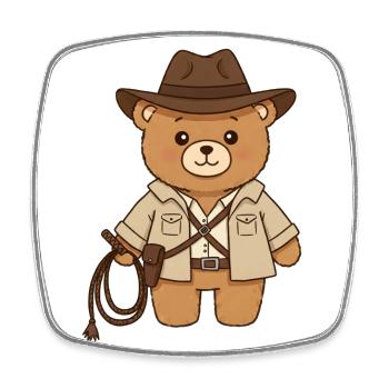 Teddy Bear Adventurer - Square fridge magnet - white - Front