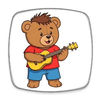 Teddy Bear Musician - Square fridge magnet - white - Front