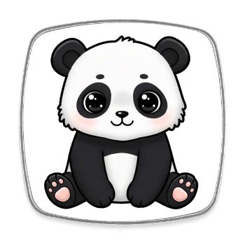 Animal Cartoon Panda - Square fridge magnet - white - Front