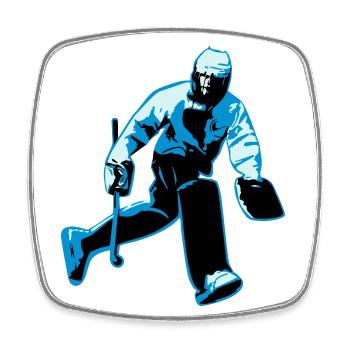 gardien de hockey sur gazon - Magnet carré - blanc - Devant