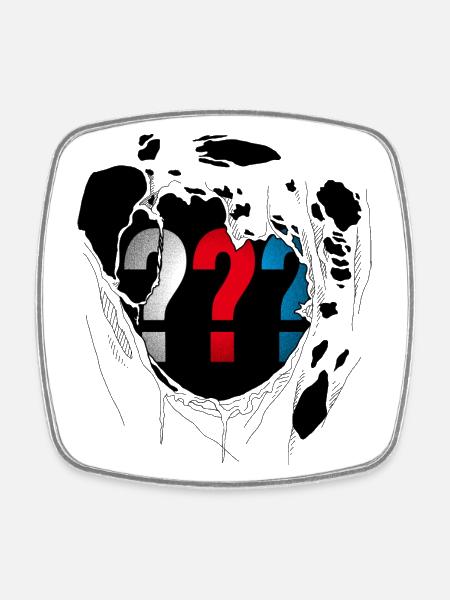 Die Drei ??? Logo Im Destroyed Look - Viereckiger Kühlschrankmagnet - Weiß