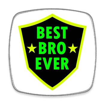 Best bro ever (Wappen, Sterne) - Viereckiger Kühlschrankmagnet - Weiß - Vorne