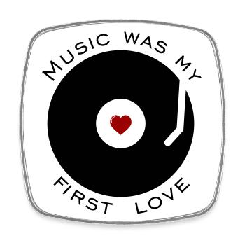 Music was my first love - Viereckiger Kühlschrankmagnet - Weiß - Vorne
