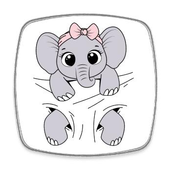 Babyelefant tragen Tier Elefantenbaby Baby Elefant - Viereckiger Kühlschrankmagnet - Weiß - Vorne