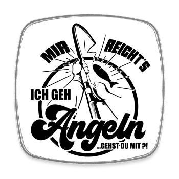 Farbe änderbar | Angel Mir reichts ich geh Angeln. - Viereckiger Kühlschrankmagnet - Weiß - Vorne