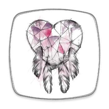 Indianische Kultur Indian Dreamcatcher - Viereckiger Kühlschrankmagnet - Weiß - Vorne