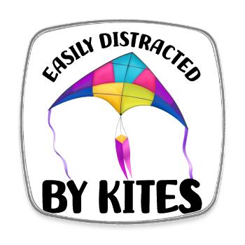 Flying kites - Square fridge magnet - white - Front