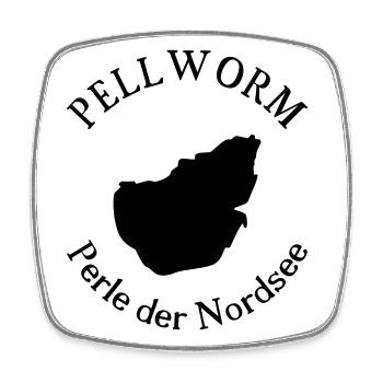 Pellworm - Viereckiger Kühlschrankmagnet - Weiß - Vorne