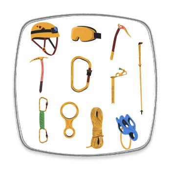 Mountain Climbing Bouldering - Square fridge magnet - white - Front