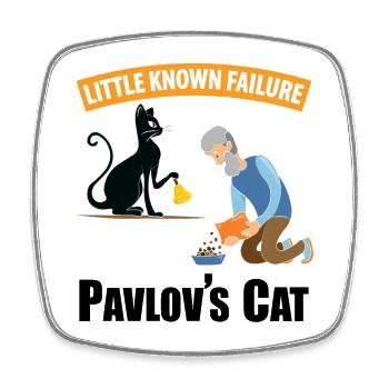 Pawlows Katze wenig bekannt Versagen Lustige Psychologie - Viereckiger Kühlschrankmagnet - Weiß - Vorne