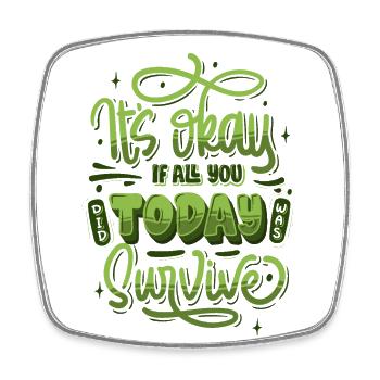 Motivational rate mental health - Square fridge magnet - white - Front