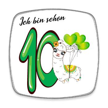 Zehnter Geburtstag Ich bin schon zehn Jahre - Viereckiger Kühlschrankmagnet - Weiß - Vorne