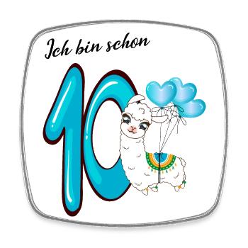 Zehnter Geburtstag Ich bin schon zehn Jahre - Viereckiger Kühlschrankmagnet - Weiß - Vorne