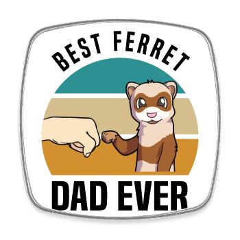 Furet - Magnet carré - blanc - Devant