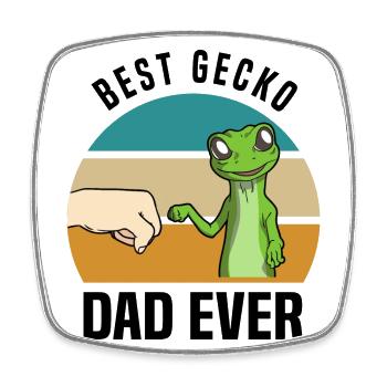 Gecko Liebhaber - Viereckiger Kühlschrankmagnet - Weiß - Vorne