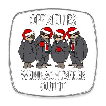 Offizielles Weihnachtsfeier 2025 Outfit Faultiere - Viereckiger Kühlschrankmagnet - Weiß - Vorne