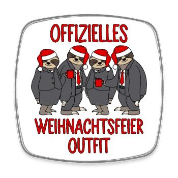 Offizielles Weihnachtsfeier 2025 Outfit Faultier - Viereckiger Kühlschrankmagnet - Weiß - Vorne
