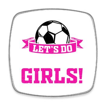 Football Girl Outfit - Square fridge magnet - white - Front
