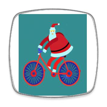 Santas Fahrradtour - Viereckiger Kühlschrankmagnet - Weiß - Vorne
