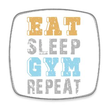 Eat Sleep Gym Repeat Outfit - Viereckiger Kühlschrankmagnet - Weiß - Vorne