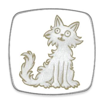 Chat - Magnet carré - blanc - Devant