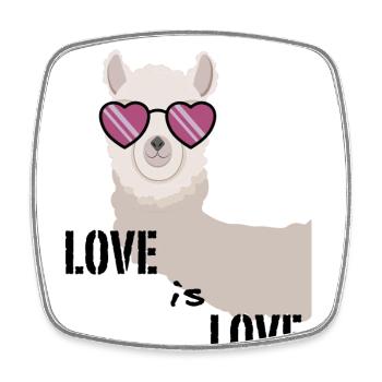 Alpaga Summer Love Design - Magnet carré - blanc - Devant