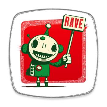 Raveman - Magnet carré - blanc - Devant