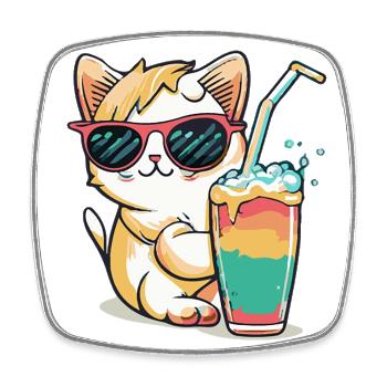 A cat lover's dream - Square fridge magnet - white - Front
