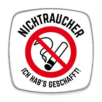 Nichtraucher – Ich Hab’s Geschafft! (2C) - Viereckiger Kühlschrankmagnet - Weiß - Vorne