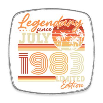 Juillet 1983 Vintage Anniversaire Vintage Cadeau - Magnet carré - blanc - Devant