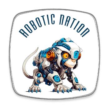 robotic nation 4 - Square fridge magnet - white - Front