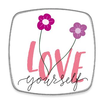 Love Yourself - Viereckiger Kühlschrankmagnet - Weiß - Vorne