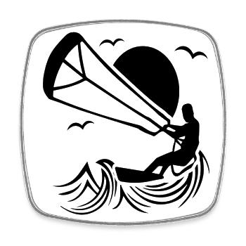 Kitesurfer Silhouette, Kiten Abenteuer Design - Viereckiger Kühlschrankmagnet - Weiß - Vorne