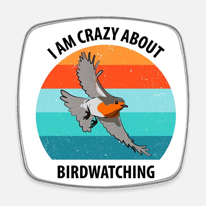 Bird Watching Bird Watching Birding Bird - Square fridge magnet - white