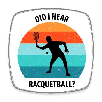 Racqueetball - Magnet carré - blanc - Devant