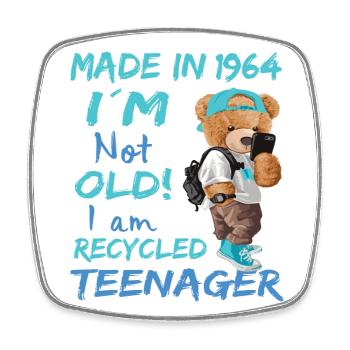 1964 Geburtstag Teddy funny old Teenager - Viereckiger Kühlschrankmagnet - Weiß - Vorne