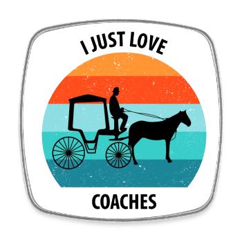 Coachman Carriage Horse-drawn carriage Carriage - Square fridge magnet - white - Front