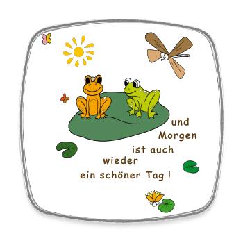 schöner Tag, Frösche - Viereckiger Kühlschrankmagnet - Weiß - Vorne