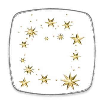 Étoiles, Noël - Magnet carré - blanc - Devant