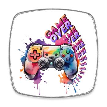 Game Over Kontroller - Viereckiger Kühlschrankmagnet - Weiß - Vorne