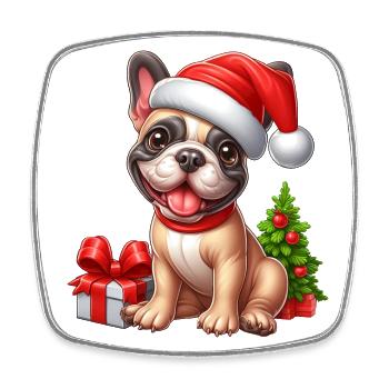French Bulldog Gifts - Square fridge magnet - white - Front
