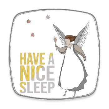 Good night, angel - Square fridge magnet - white - Front