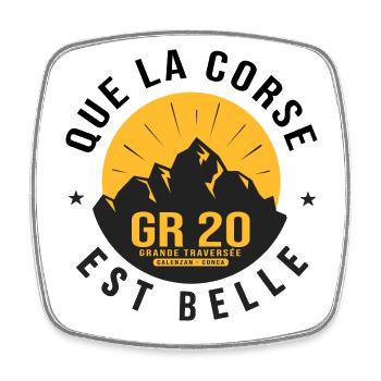 GR20 randonnée GR 20 gr 20 rando Corse - Magnet carré - blanc - Devant