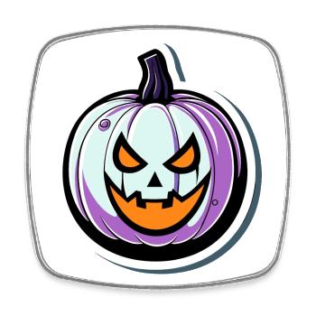 Dessin d’Halloween citrouille - Magnet carré - blanc - Devant