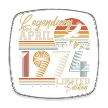 Légendaire depuis avril 1974 Vintage Birthday - Magnet carré - blanc - Devant