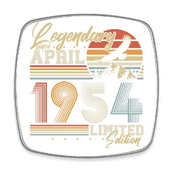 Legendary Since April 1954 Vintage Birthday - Square fridge magnet - white - Front