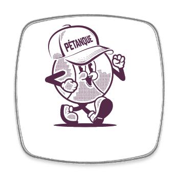 Boule de pétanque pour le Boule de pétanque Cap Boule - Magnet carré - blanc - Devant