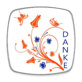 Danke - Viereckiger Kühlschrankmagnet - Weiß - Vorne